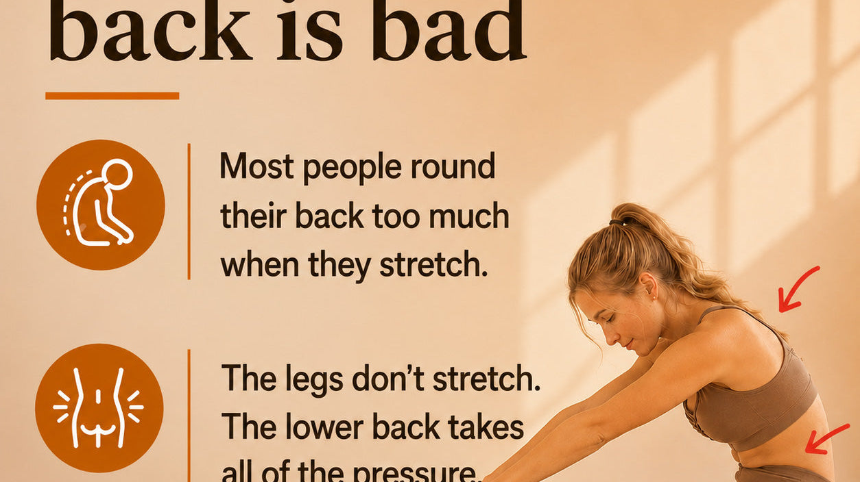 Why rounding your back during hamstring stretches matters — FlexBuddy supports a long spine